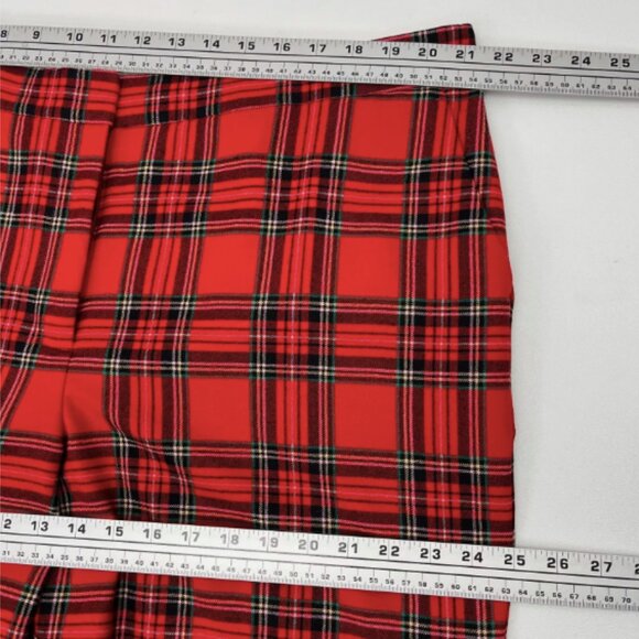 J. Crew Red Plaid Kate Straight Leg Pants - Picture 9 of 14